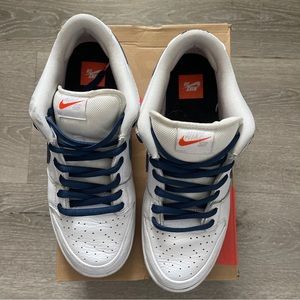 Nike Dunk SB white navy orange label